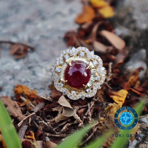 NHẪN VÀNG 18K GOLD ĐÁ CHỦ RUBY